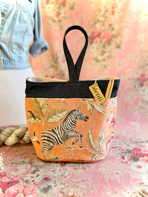 Savanna Tall Caddy– Handmade USA Yarn & Notions Organizer, Atenti Project Bag