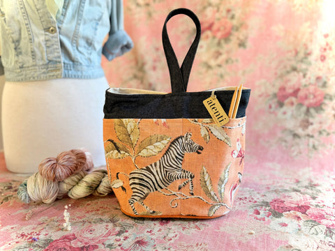 Savanna Tall Caddy– Handmade USA Yarn & Notions Organizer, Atenti Project Bag