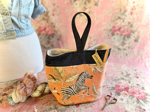 Savanna Tall Caddy– Handmade USA Yarn & Notions Organizer, Atenti Project Bag