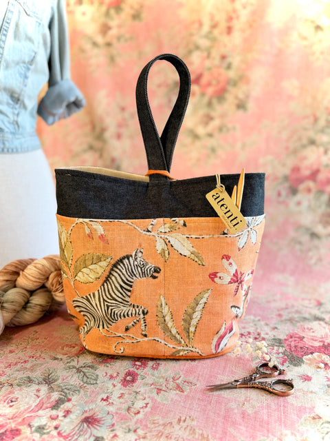 Savanna Tall Caddy– Handmade USA Yarn & Notions Organizer, Atenti Project Bag