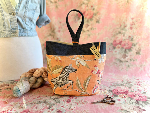 Savanna Tall Caddy– Handmade USA Yarn & Notions Organizer, Atenti Project Bag