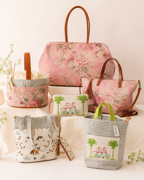 Rosewood Pioneer, Atenti USA Handmade, Floral Mary Poppins Snap Frame Bag