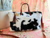 Fuzzy Cow Buddy Bag – Handmade Faux Fur Travel Bag, USA-Made