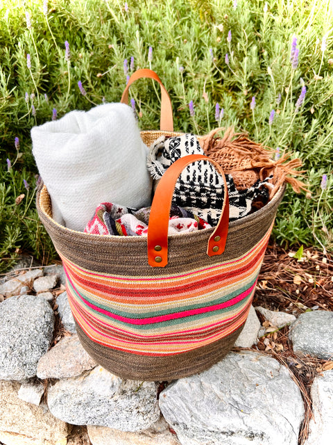 Striped Tall Tucker, Storage Basket