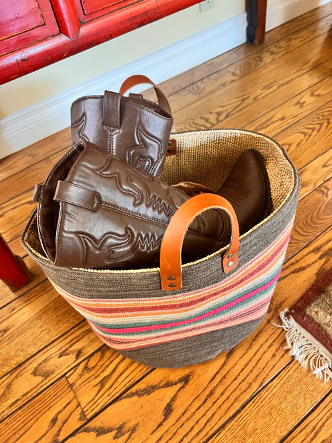 Striped Tall Tucker, Storage Basket