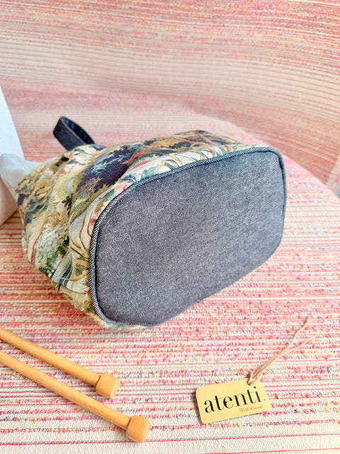 Forest Tall Caddy– Handmade USA Yarn & Notions Organizer, Atenti Project Bag