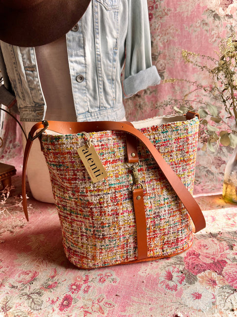 Daphne Bella Bucket- Atenti Handmade USA Crossbody with Leather Strap