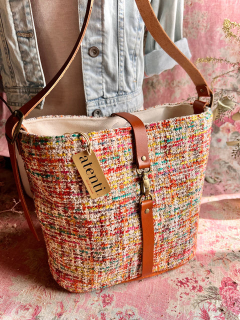 Daphne Bella Bucket- Atenti Handmade USA Crossbody with Leather Strap