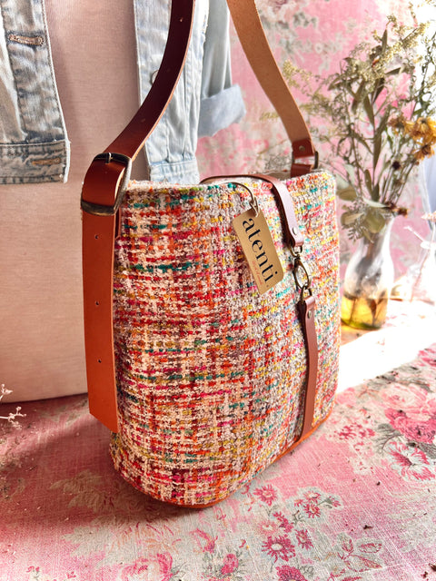 Daphne Bella Bucket- Atenti Handmade USA Crossbody with Leather Strap