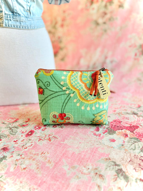 Verdant Bloom Buddy Bag w/ Accessories Zipper Pouch, USA-Made, Handmade Floral Travel Bag, Verdant Bloom