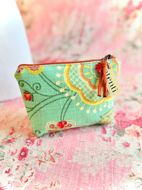 Verdant Bloom Buddy Bag w/ Accessories Zipper Pouch, USA-Made, Handmade Floral Travel Bag, Verdant Bloom