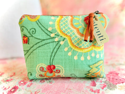 Verdant Bloom Buddy Bag w/ Accessories Zipper Pouch, USA-Made, Handmade Floral Travel Bag, Verdant Bloom