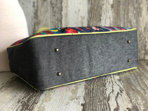 Flora Overnighter, Embroidery| Atenti USA Handmade Weekender, Floral Travel Bag