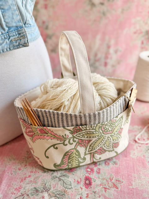 Rosalie Caddy – Handmade USA Floral Yarn & Notions Organizer Rosalie