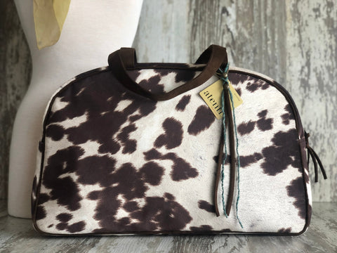 Oakley Overnighter- Faux Cowhide| Atenti USA Handmade Weekender, Travel Bag