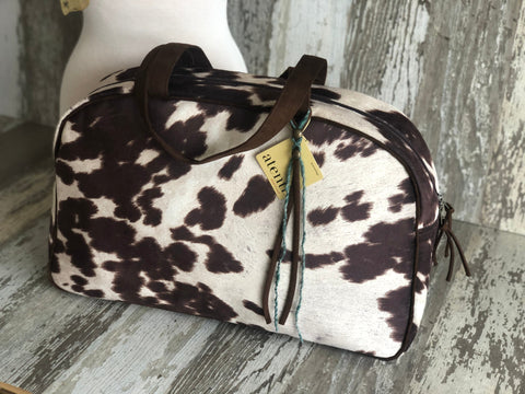Oakley Overnighter- Faux Cowhide| Atenti USA Handmade Weekender, Travel Bag