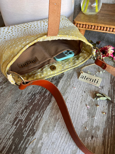 Gila Fifi- Atenti Handmade USA Handbag with Leather Crossbody