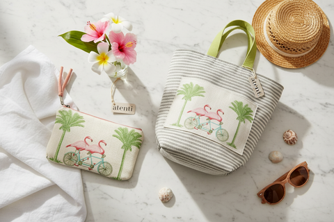 Flamingo Tall Tool Zipper Pouch