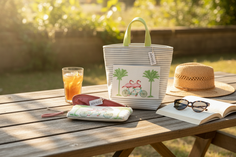 Flamingo Tall Tool Zipper Pouch