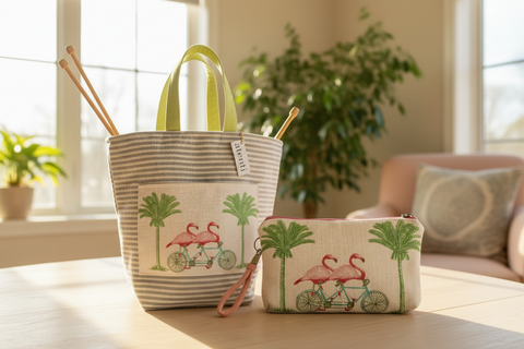 Flamingo Tall Tool Zipper Pouch