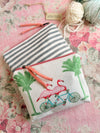 Flamingo Holiday Accessories Pouch – Handmade USA Tropical Canvas Cosmetic Bag