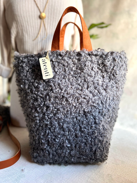 Curly Cute Charcoal Hope Basket, Project Bag