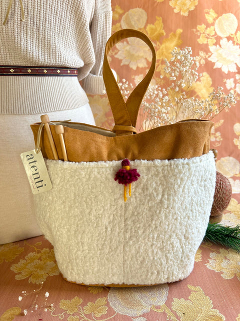 Sherpa Tall Caddy– Handmade USA Yarn & Notions Organizer, Atenti Project Bag
