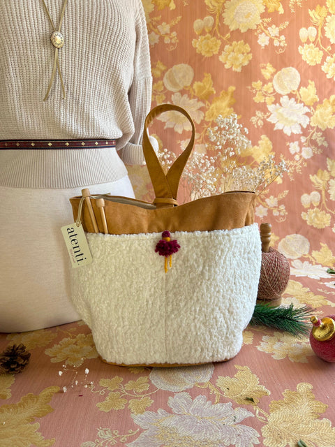 Sherpa Tall Caddy– Handmade USA Yarn & Notions Organizer, Atenti Project Bag