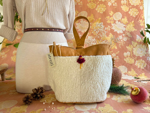 Sherpa Tall Caddy– Handmade USA Yarn & Notions Organizer, Atenti Project Bag