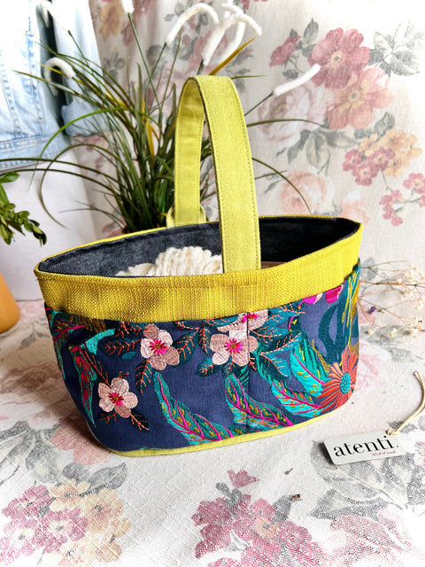 Flora Caddy — USA Handmade Embroidered Project Bag & Organizer by Atenti