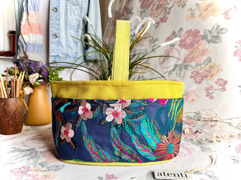 Flora Caddy — USA Handmade Embroidered Project Bag & Organizer by Atenti