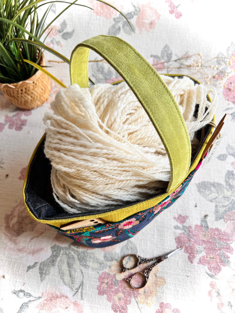 Flora Caddy — USA Handmade Embroidered Project Bag & Organizer by Atenti