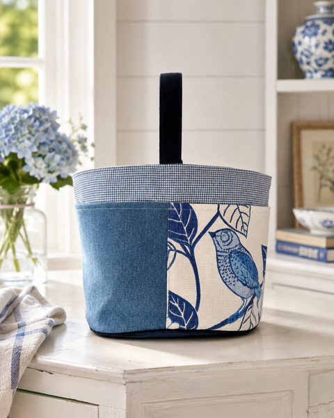 Indigo Garden Bird  "The Perfect Caddy" by Atenti USA Handmade