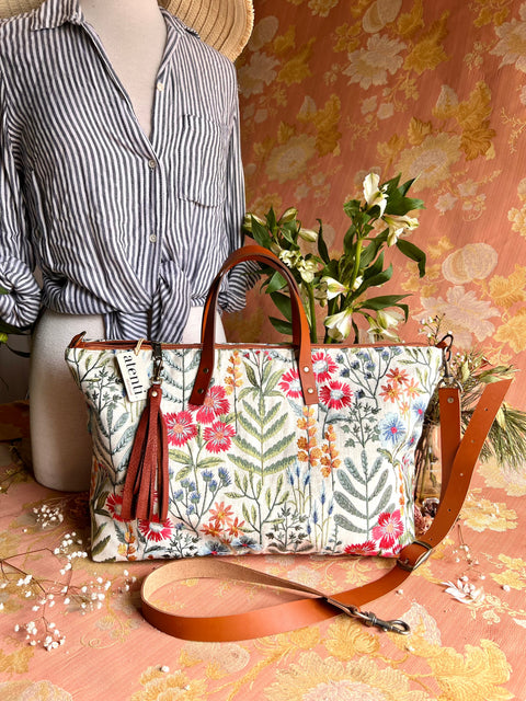 Wildflower Buddy Bag – Handmade Embroidered Floral Carryall | Atenti