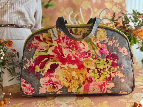 Blossoms Grey Overnighter, Large Weekender Blossoms Grey