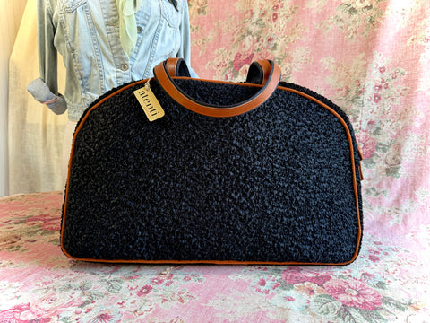 Persian Lamb Overnighter, Atenti USA Handmade Luxurious Weekender, Travel Bag