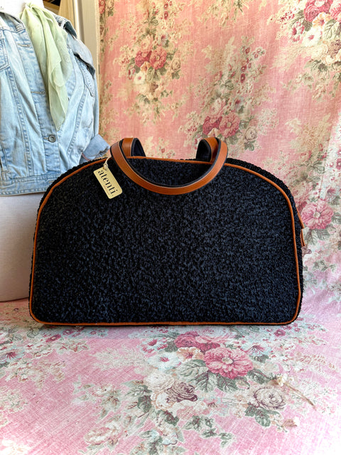 Persian Lamb Overnighter, Atenti USA Handmade Luxurious Weekender, Travel Bag
