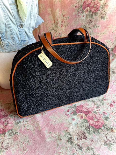 Persian Lamb Overnighter, Atenti USA Handmade Luxurious Weekender, Travel Bag