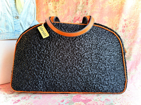Persian Lamb Overnighter, Atenti USA Handmade Luxurious Weekender, Travel Bag