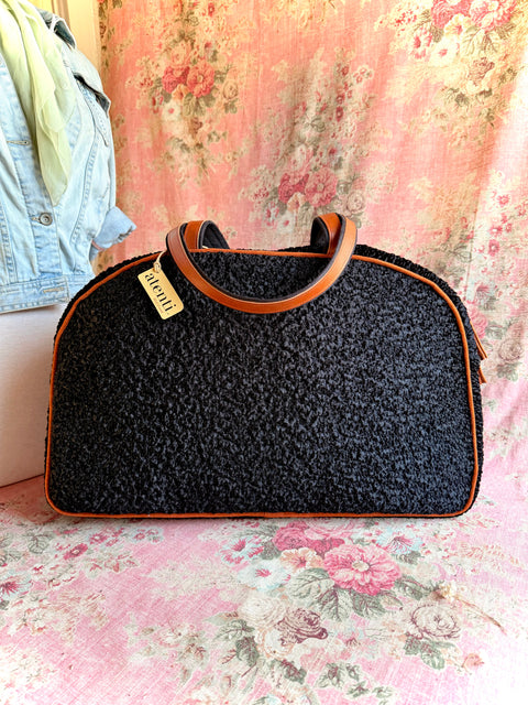 Persian Lamb Overnighter, Atenti USA Handmade Luxurious Weekender, Travel Bag