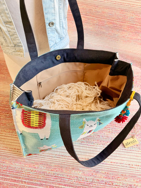 New Maxi Tote Mamallama, Atenti USA Handmade Project Bag