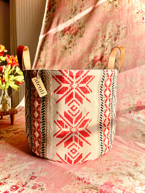 Snowflake Tall Tucker, Storage Basket