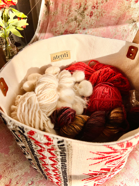 Snowflake Tall Tucker, Storage Basket