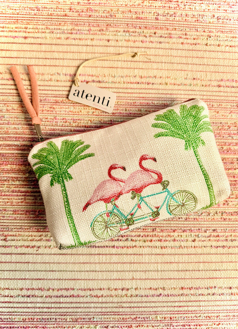 Flamingo Tall Tool Zipper Pouch