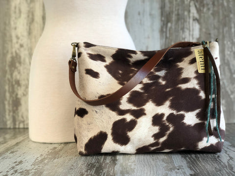 Oakley Borsa Bag- Atenti Handmade USA Faux Cowhide Handbag with Leather Strap