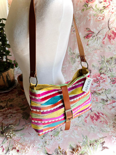 Backgammon Fifi- Atenti Handmade USA Handbag with Leather Crossbody