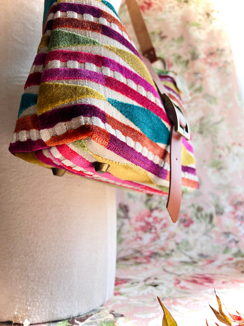 Backgammon Fifi- Atenti Handmade USA Handbag with Leather Crossbody