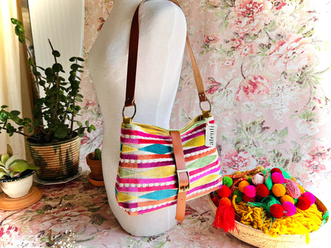 Backgammon Fifi- Atenti Handmade USA Handbag with Leather Crossbody