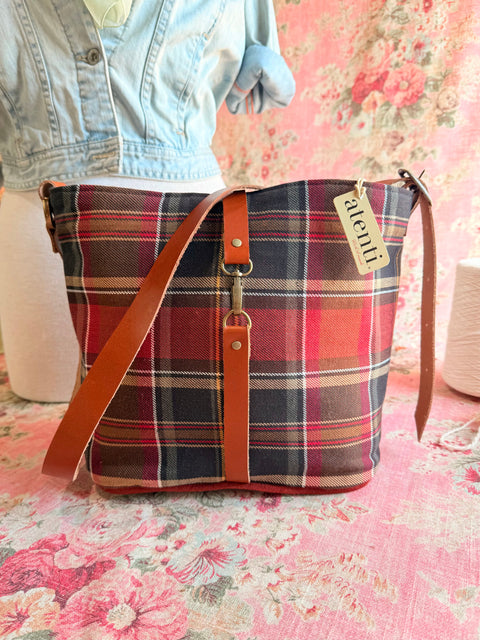 Oliver Bella Bucket- Atenti Handmade USA Crossbody with Leather Strap