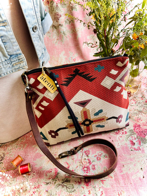 Eagle Borsa Bag- Atenti Handmade USA Southwest Crossbody with Leather Strap